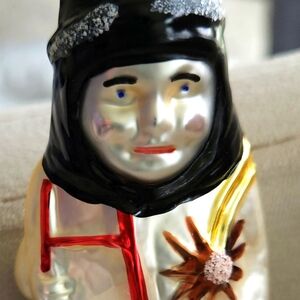 Vtg Inga Glass/Germany Chimney Sweep&Uncle Sam. Christmas Ornaments.
